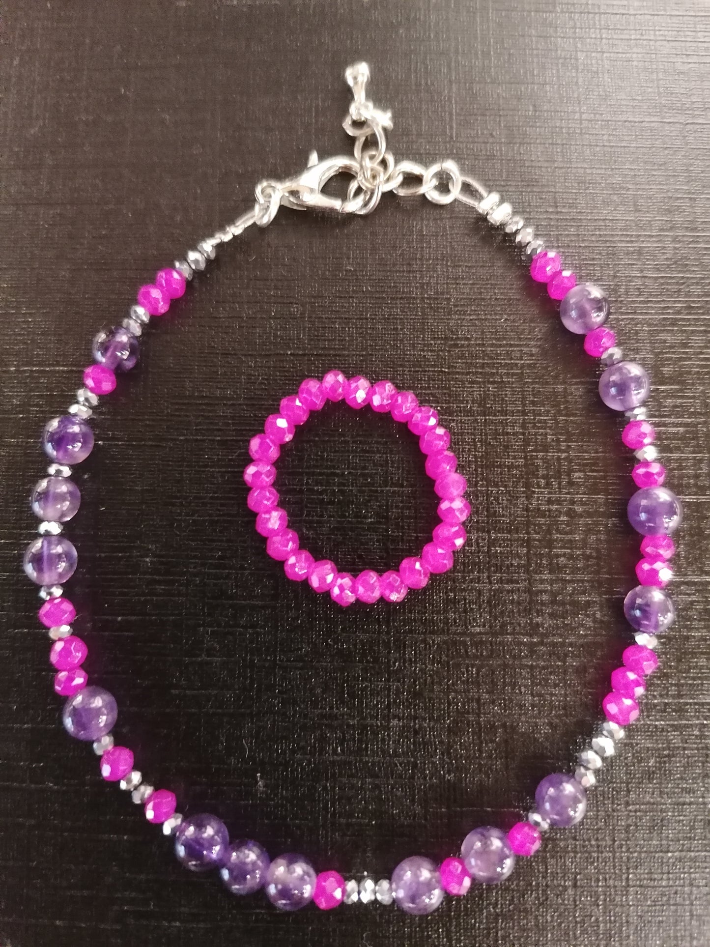 Schmuckset Armband + Ring Edelstein