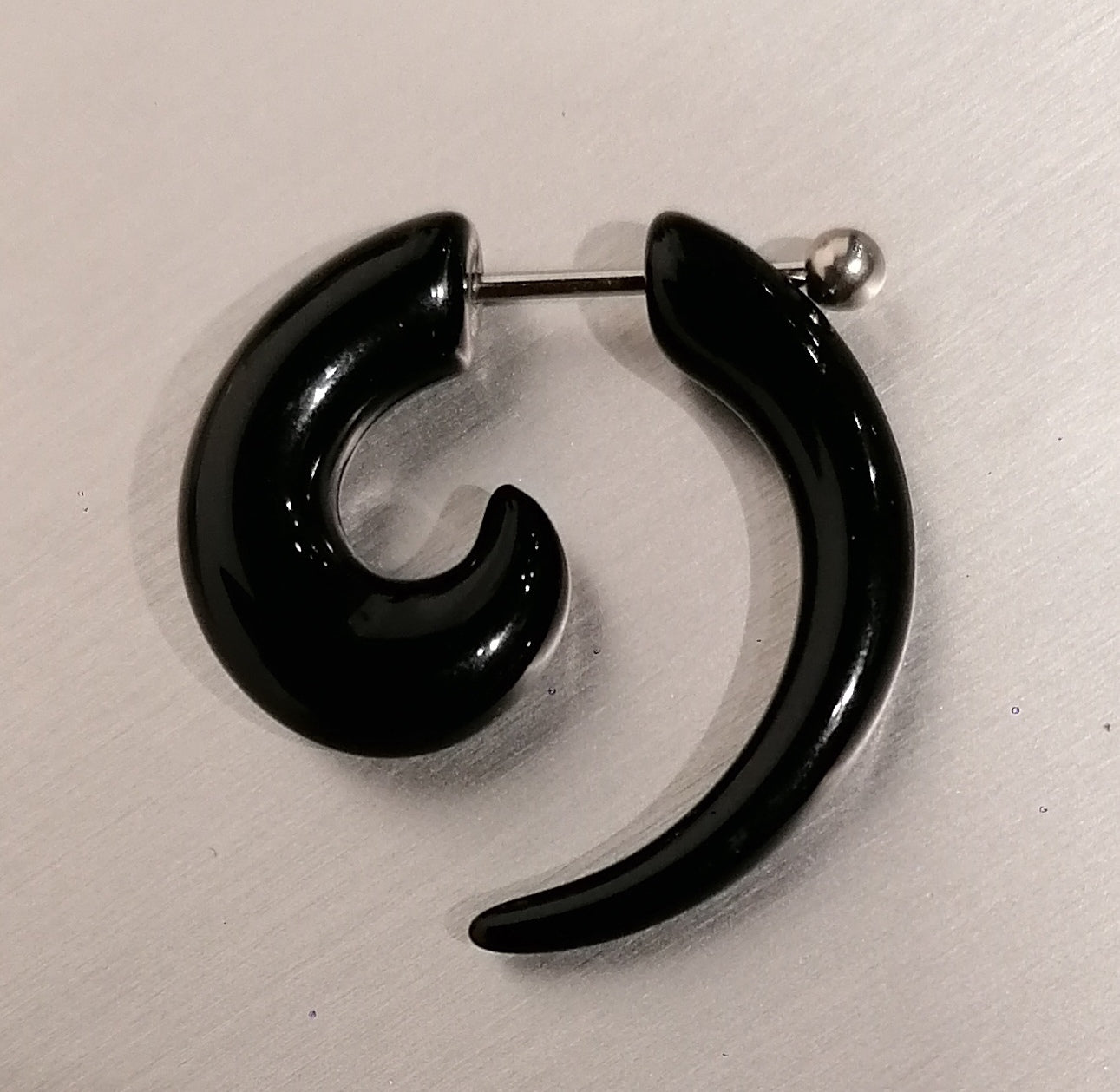 Ohrring Fake-Plug Spirale, Acryl, Edelstahl, 6mm