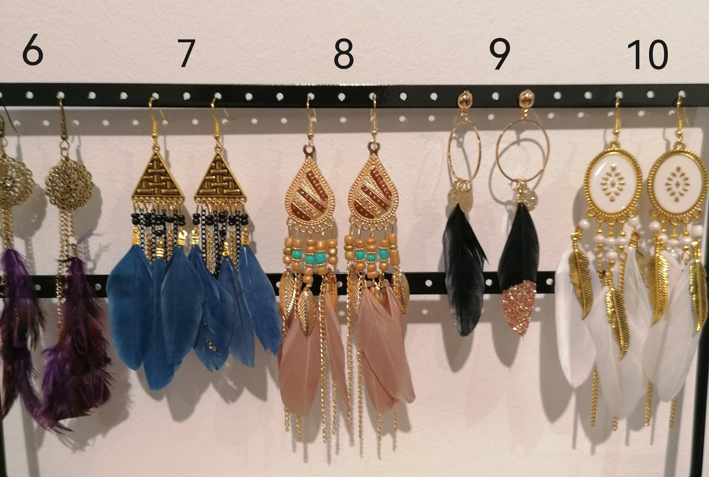 Ohrringe indianisch mit Federn oder Quasten Modeschmuck bunt