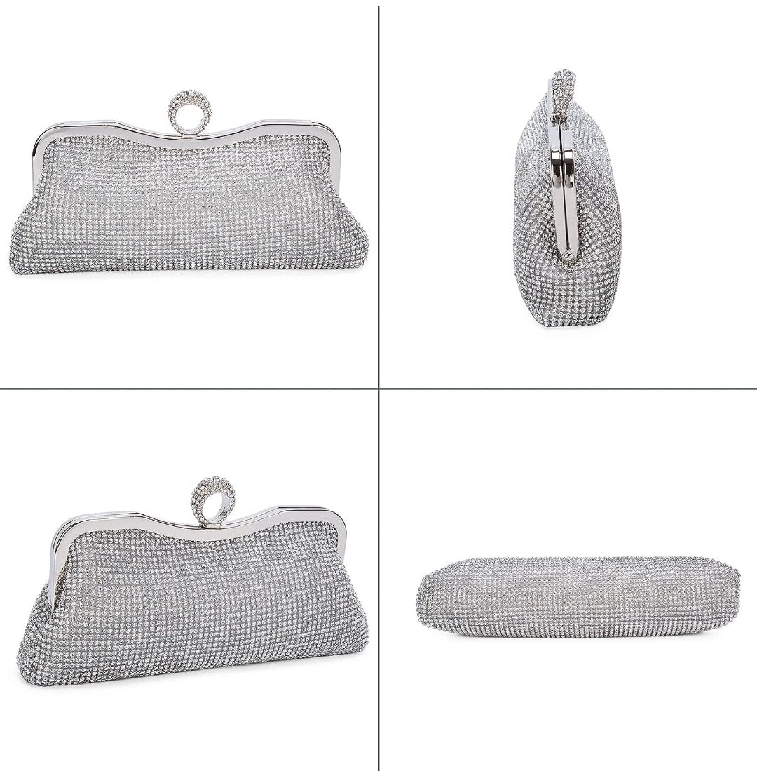 Tasche Abendtasche Strass silber