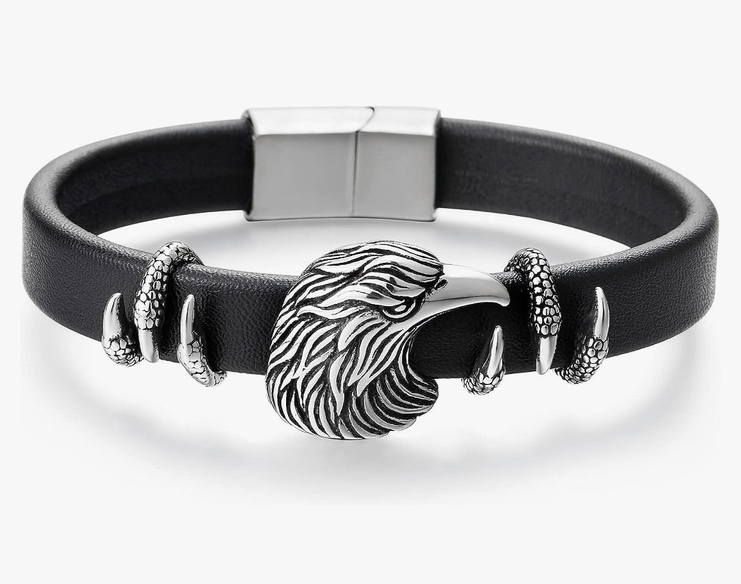 Armband Adler Leder/Stahl