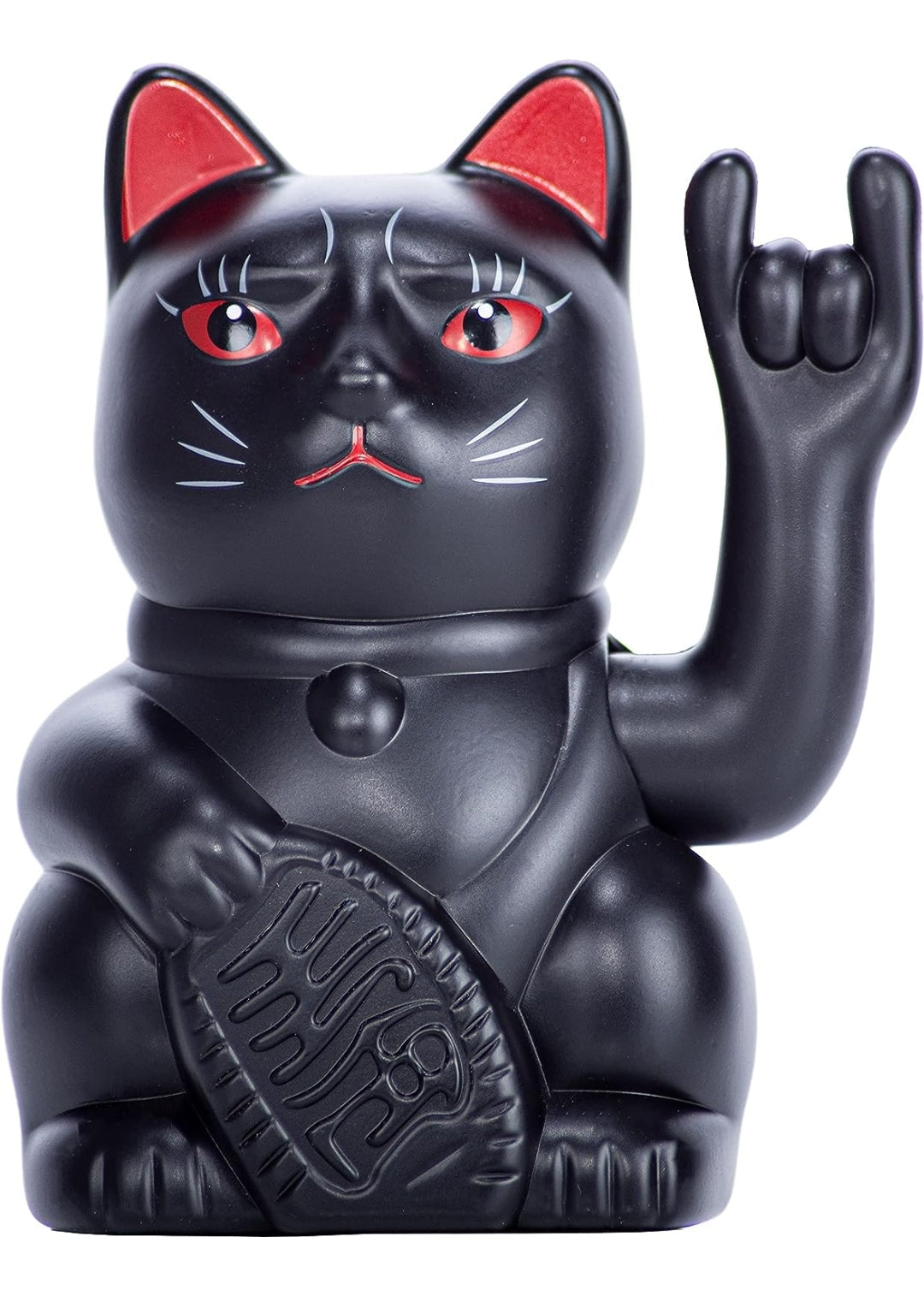 Deko Winkekatze Rock Cat Kunststoff 15cm