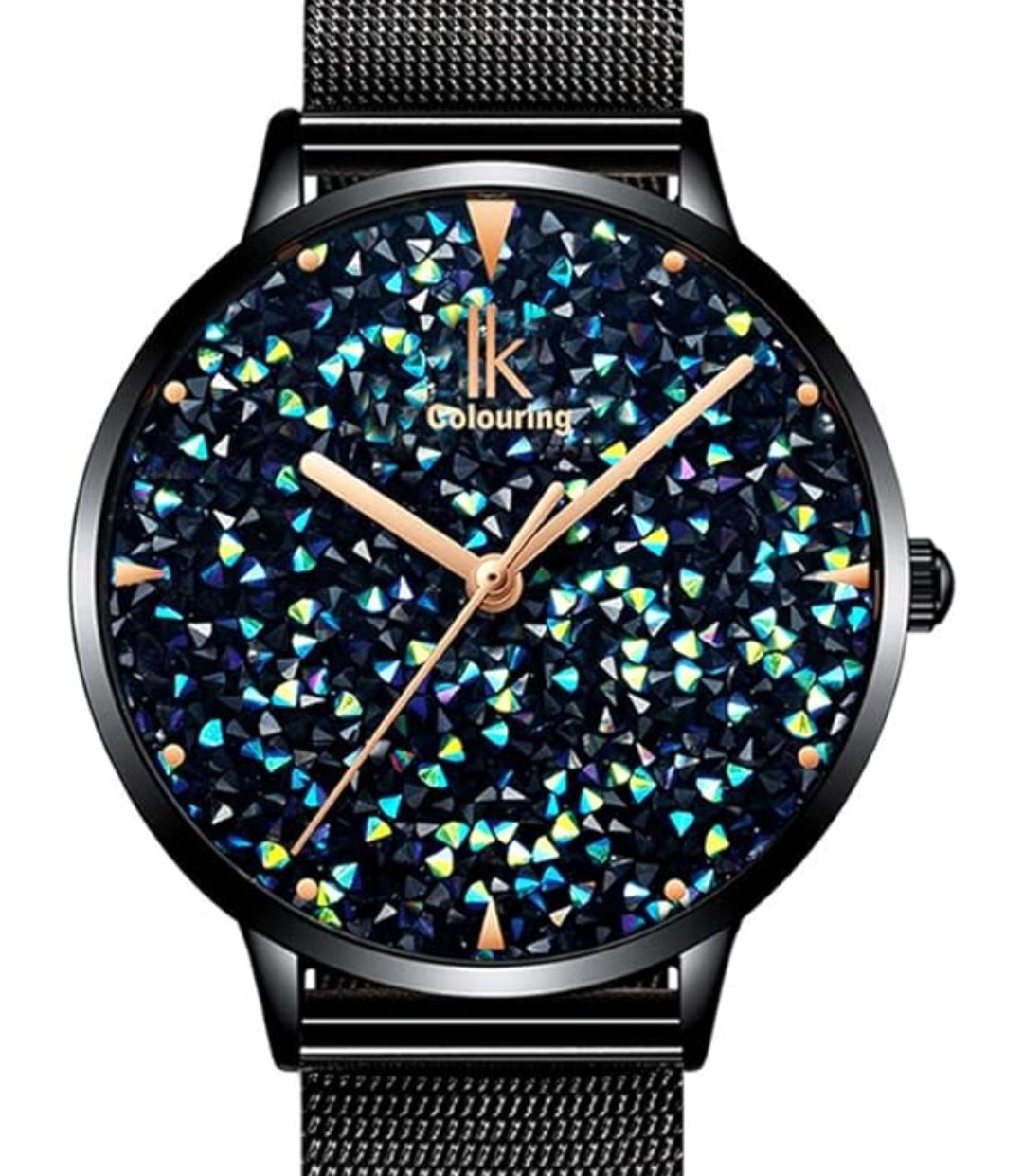 Uhr Damen Edelstahl Mesh-Band Strass