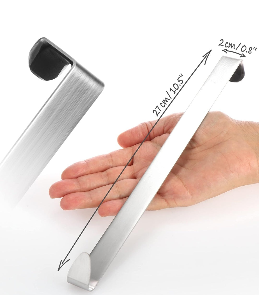 Haken für Türkranz außen, Edelstahl, 27cm