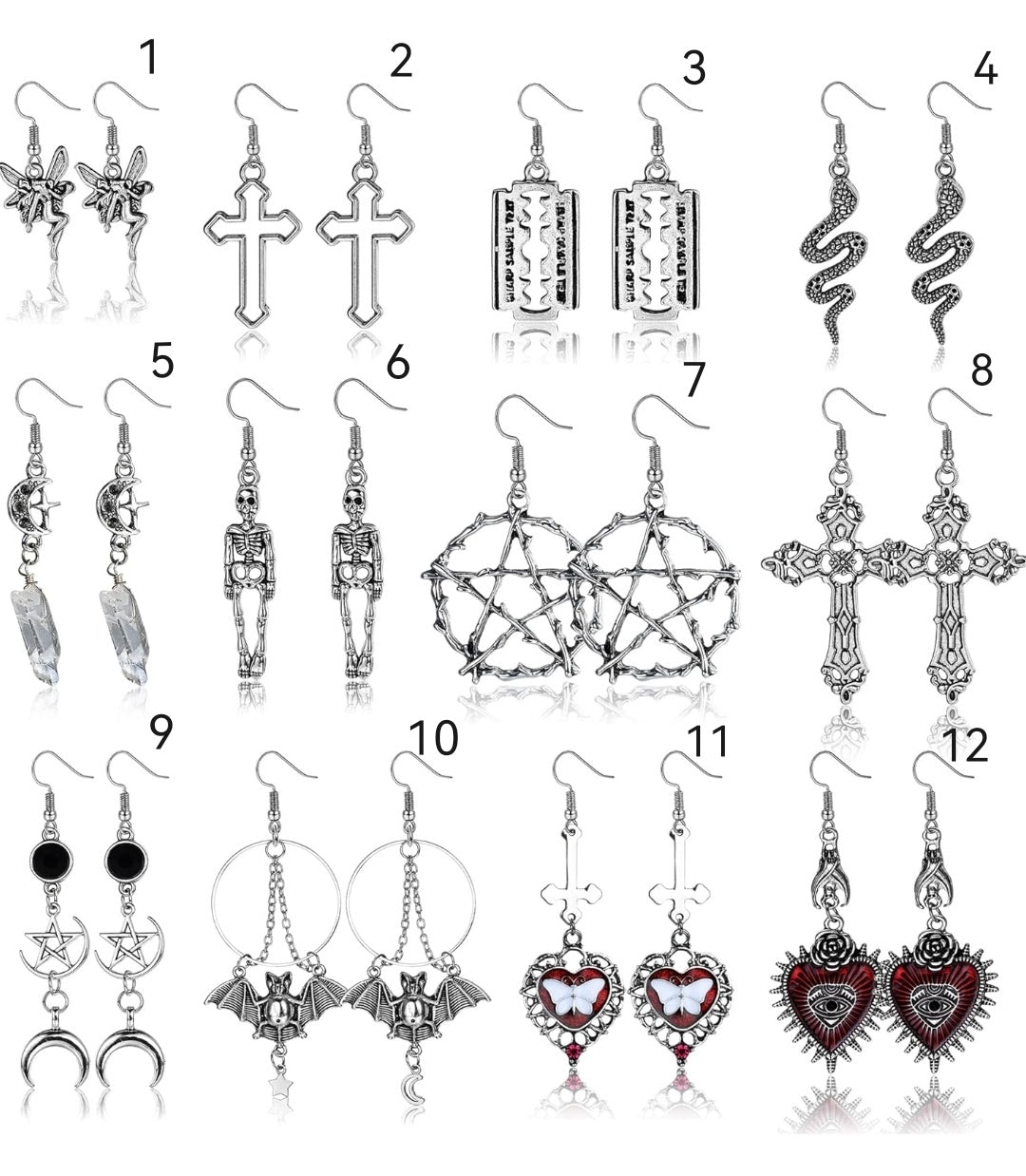Ohrringe Gothik, Modeschmuck
