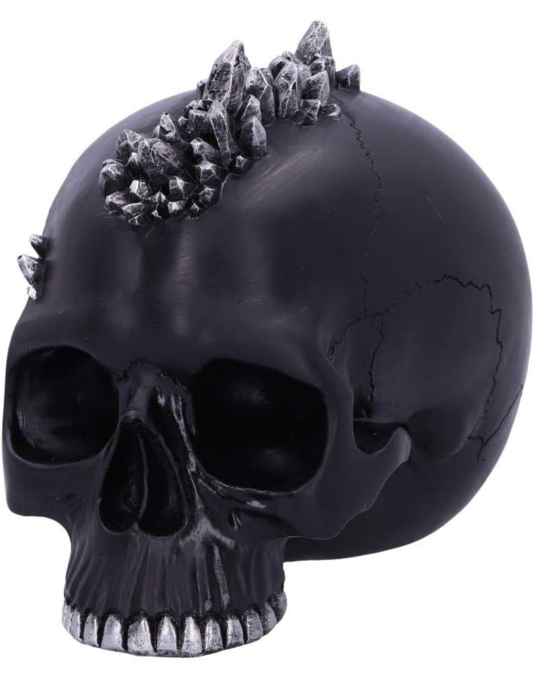 Deko Totenkopf mit Drache in Kristallhöhle, Resin