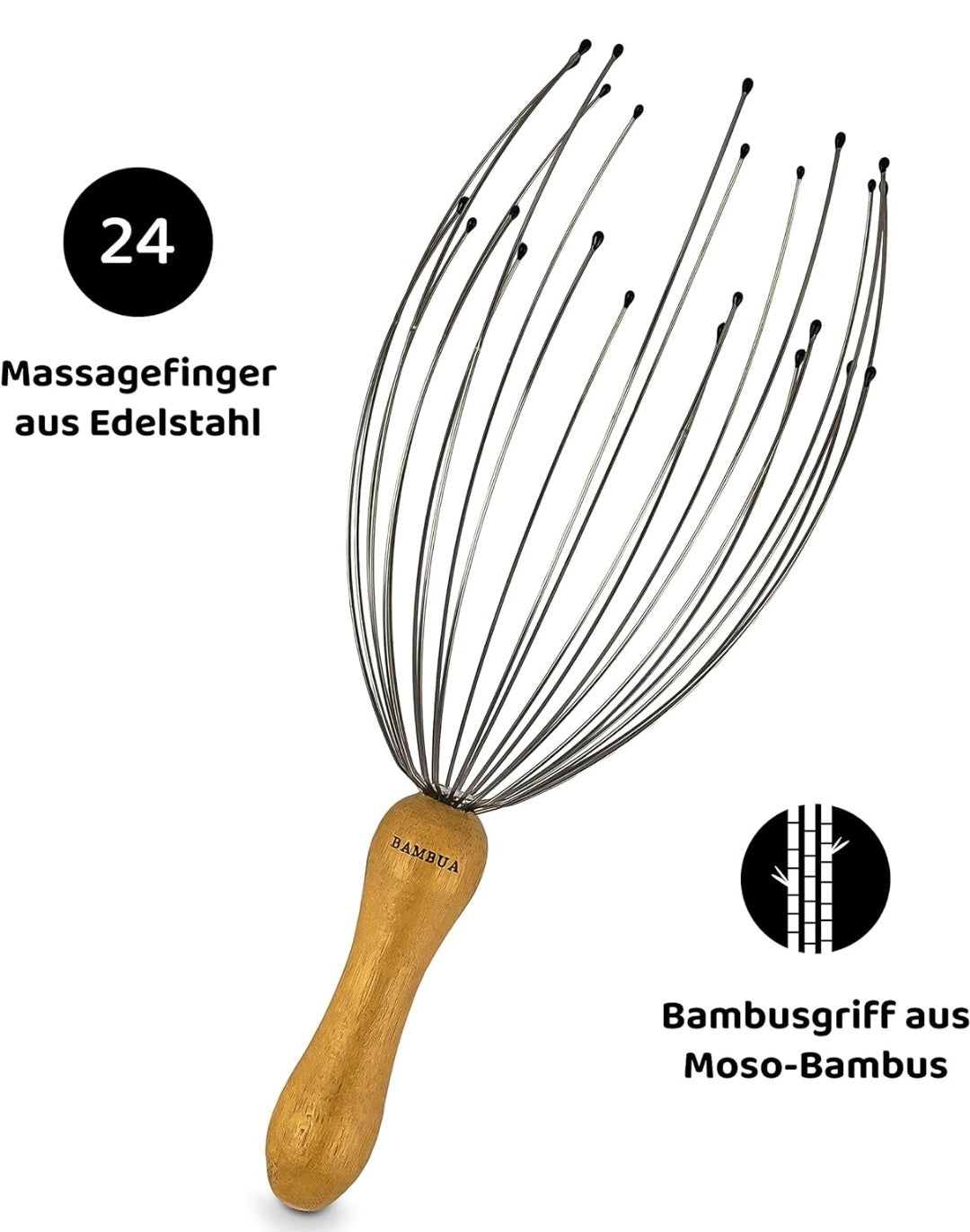 Kopfmassage-Spinne mit Bambusgriff