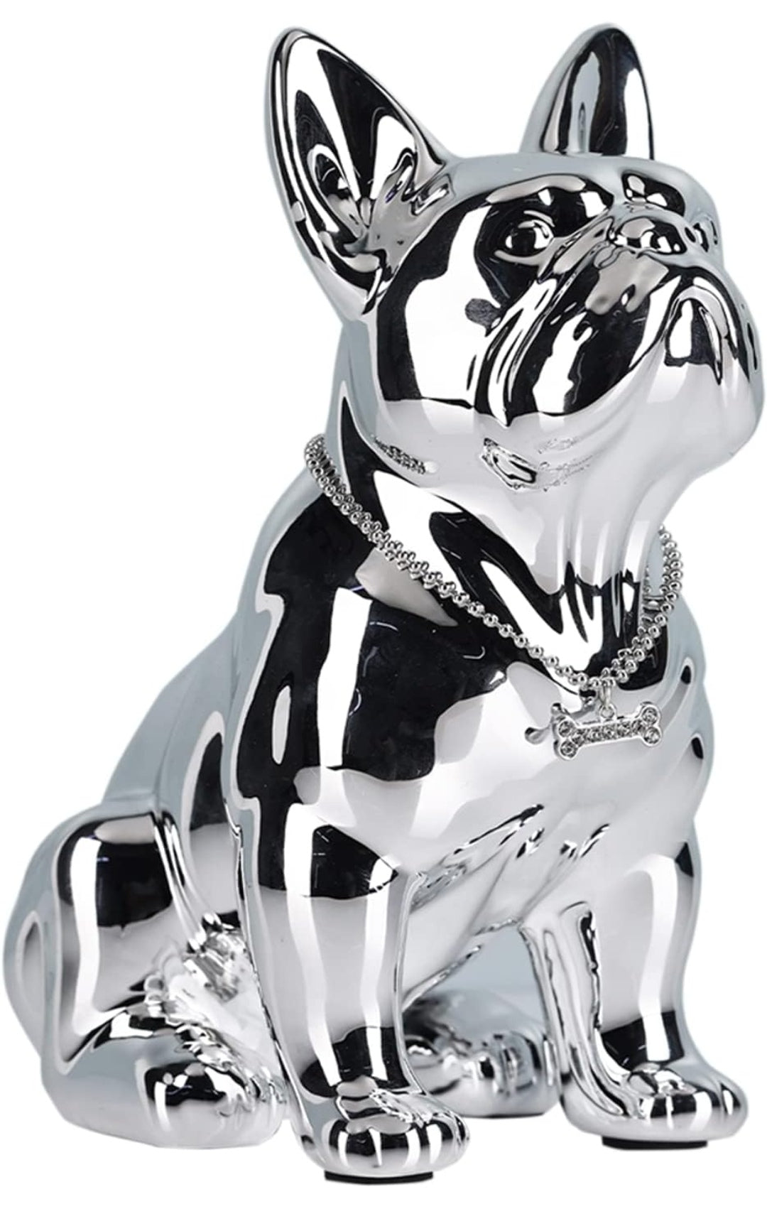 Deko Bully, Kunstharz silber, 27x18x15cm