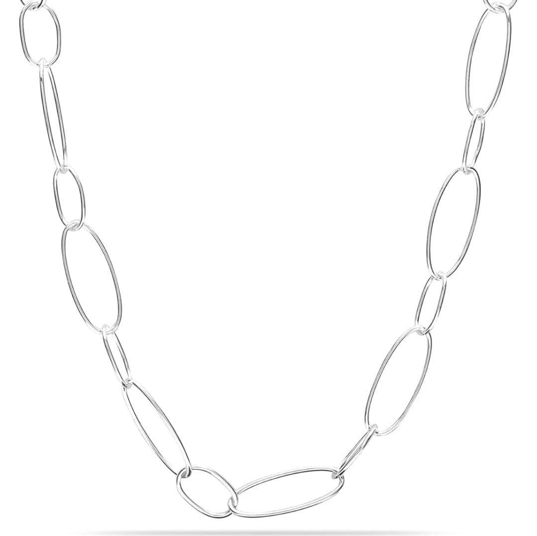 Halskette große Glieder, Echt Silber 90cm