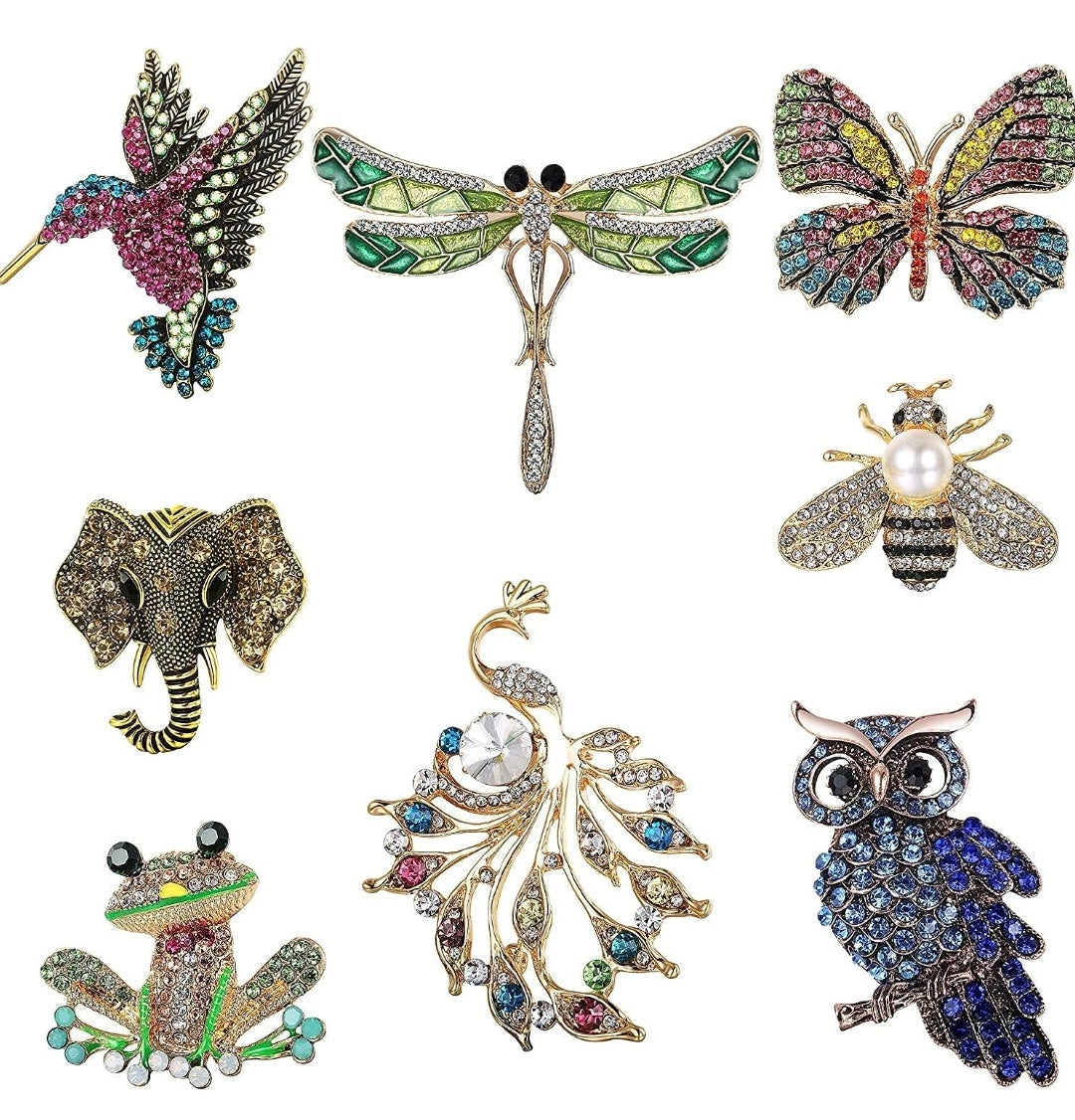 Brosche Tiere Modeschmuck mit Zirkonia