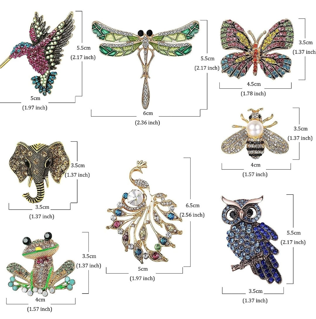 Brosche Tiere Modeschmuck mit Zirkonia