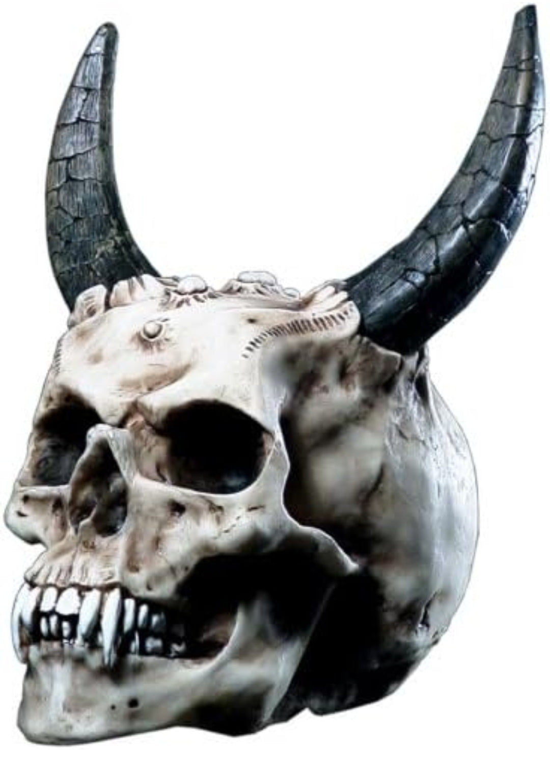 Deko Totenkopf Teufel, 23x18x17cm, Resin