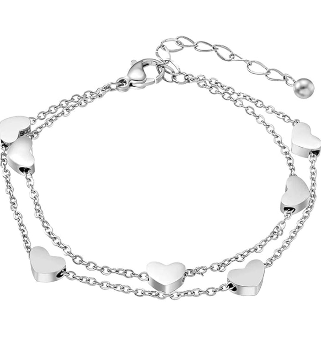 Fußkette Herzen Edelstahl