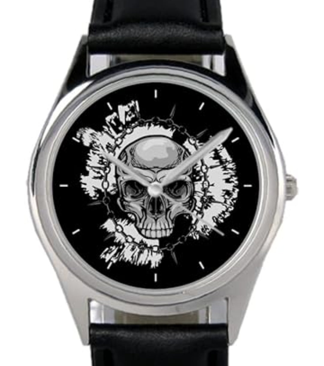 Uhr Totenkopf Lederband