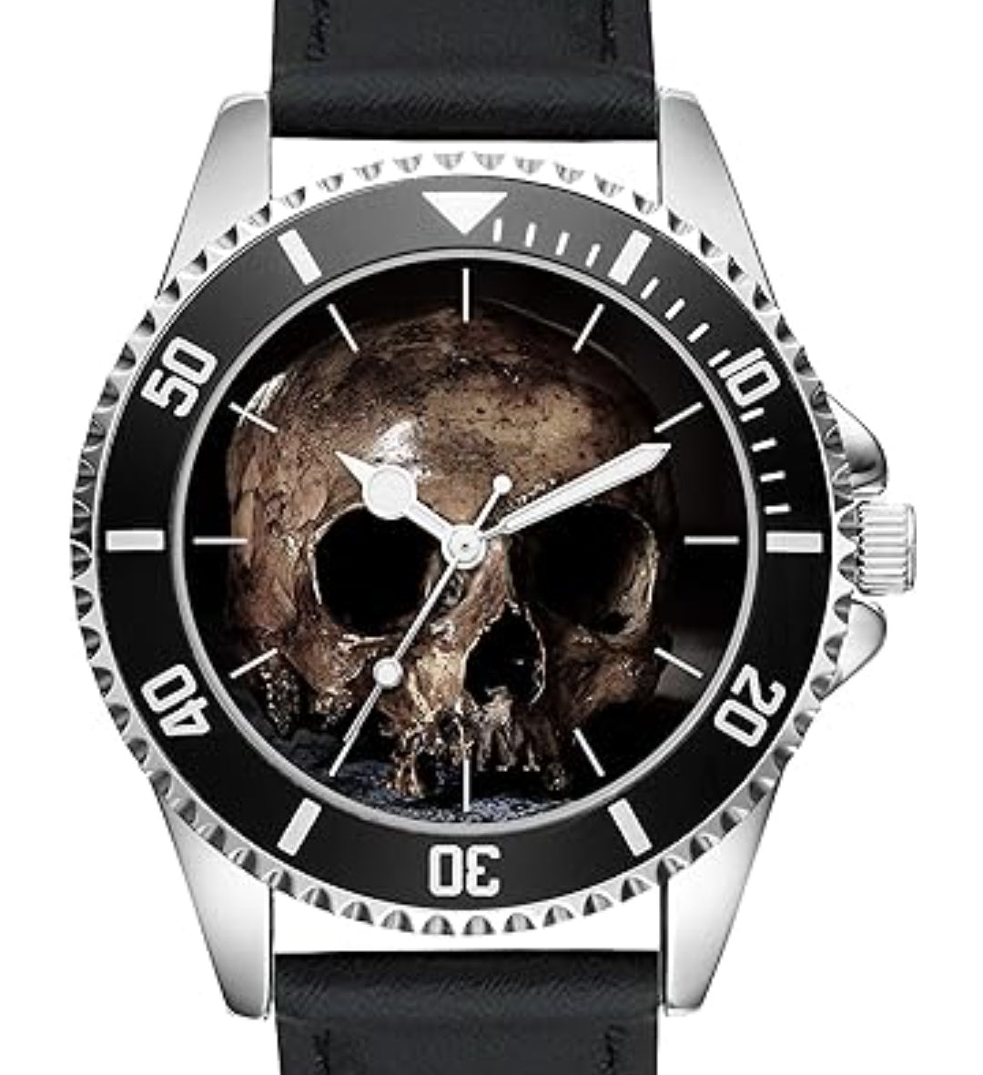 Uhr Totenkopf Lederband