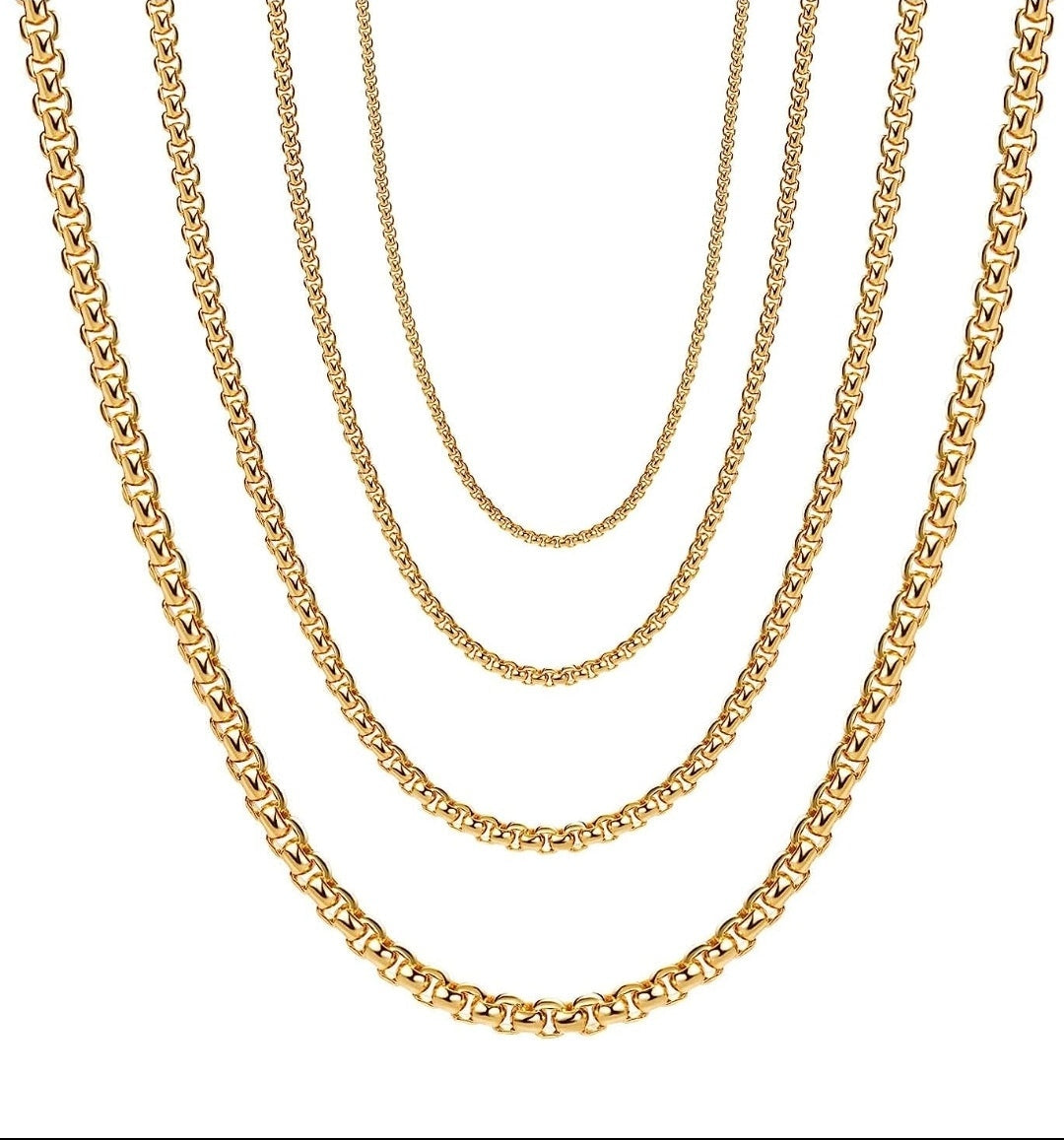 Halskette Briolette Edelstahl gold 85cm, 4mm