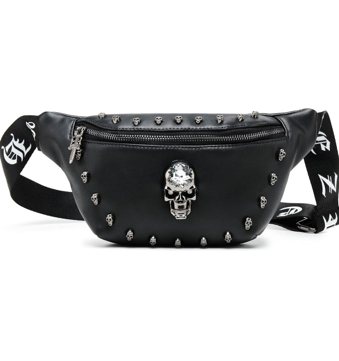 Tasche, Bauchtasche Totenkopf, Kunstleder