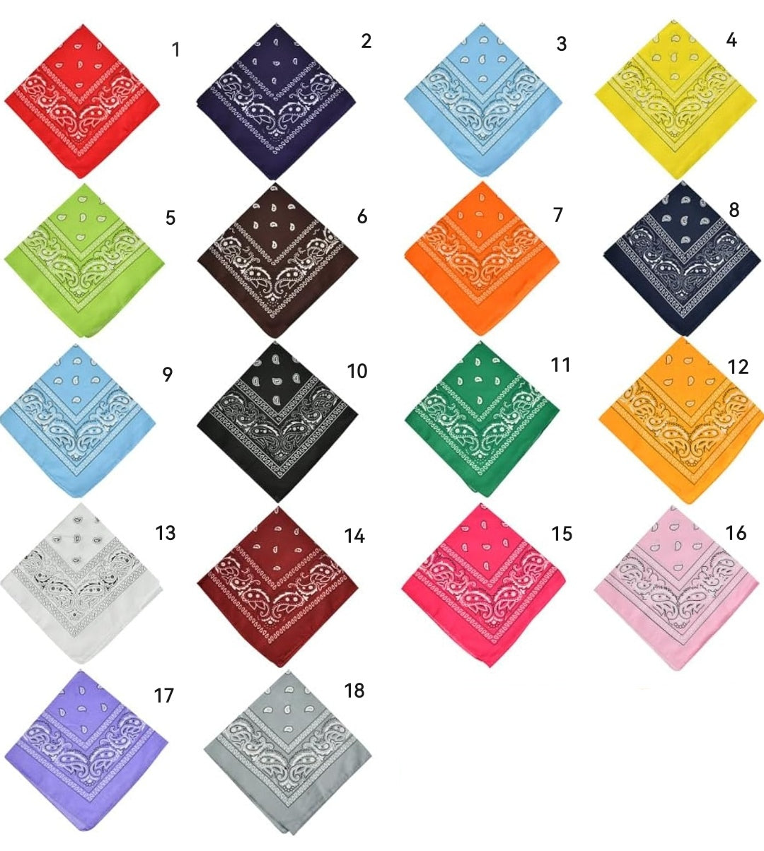 Bandana Paisley, Polyester, 55cm