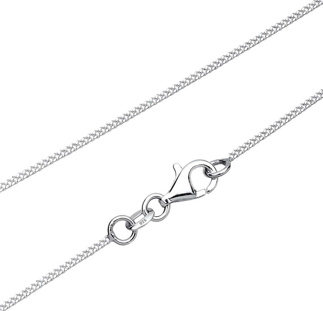 Halskette Topas hellblau, Echt Silber, Kette 45cm, Anhänger 1,6cm