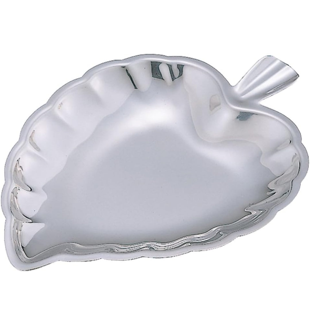 Schmuckteller Blatt silber, 9x12cm