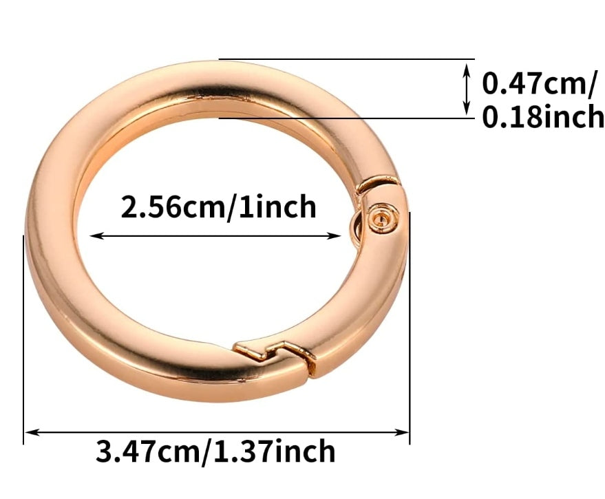 Taschenring Clipverschluß 25mm gold
