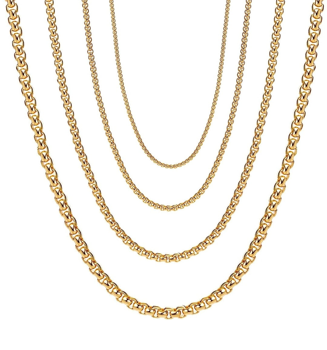 Halskette Briolette Edelstahl gold 5mm