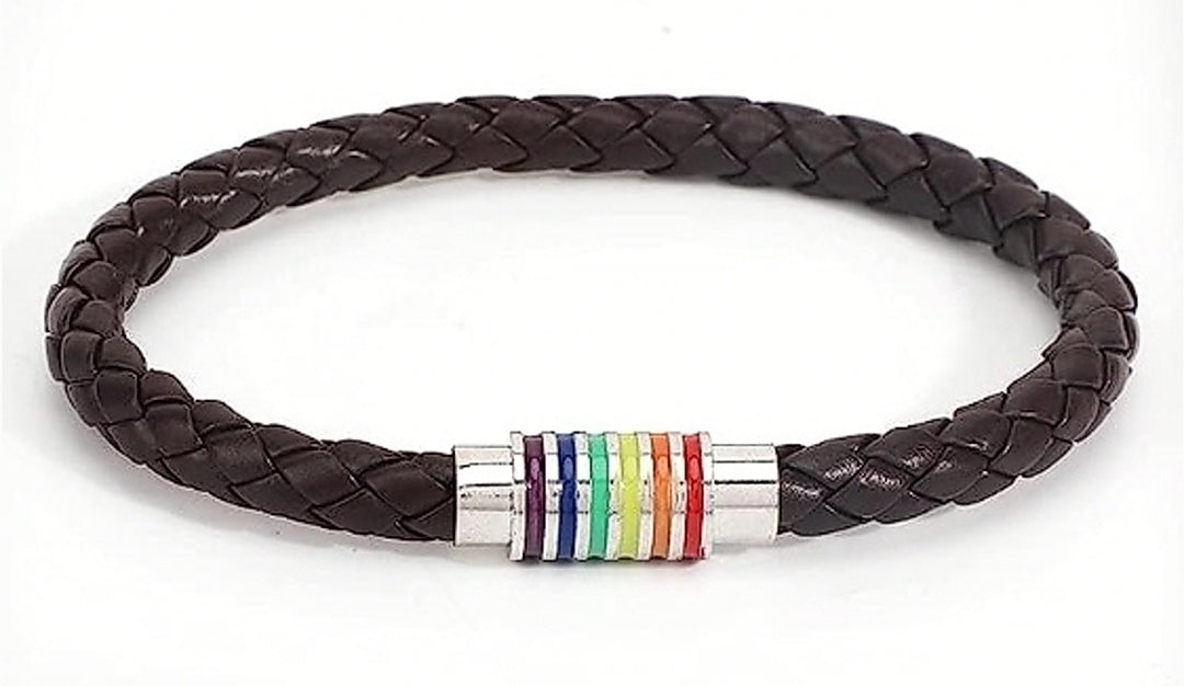 Armband Pride, PU-Leder, Edelstahl, Magnetschließe