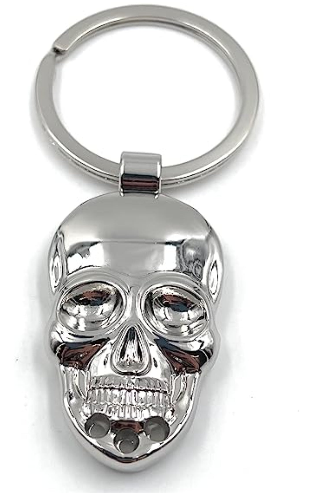 Schlüsselanhänger Totenkopf silber