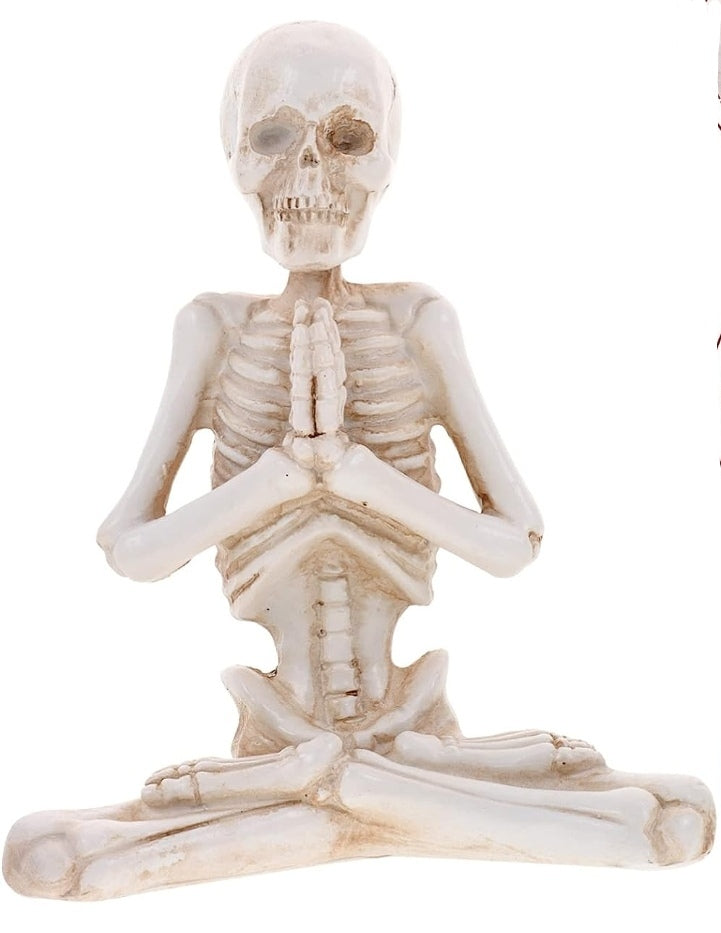 Deko Skelett, Yoga-Pose, Resin, 13x11cm