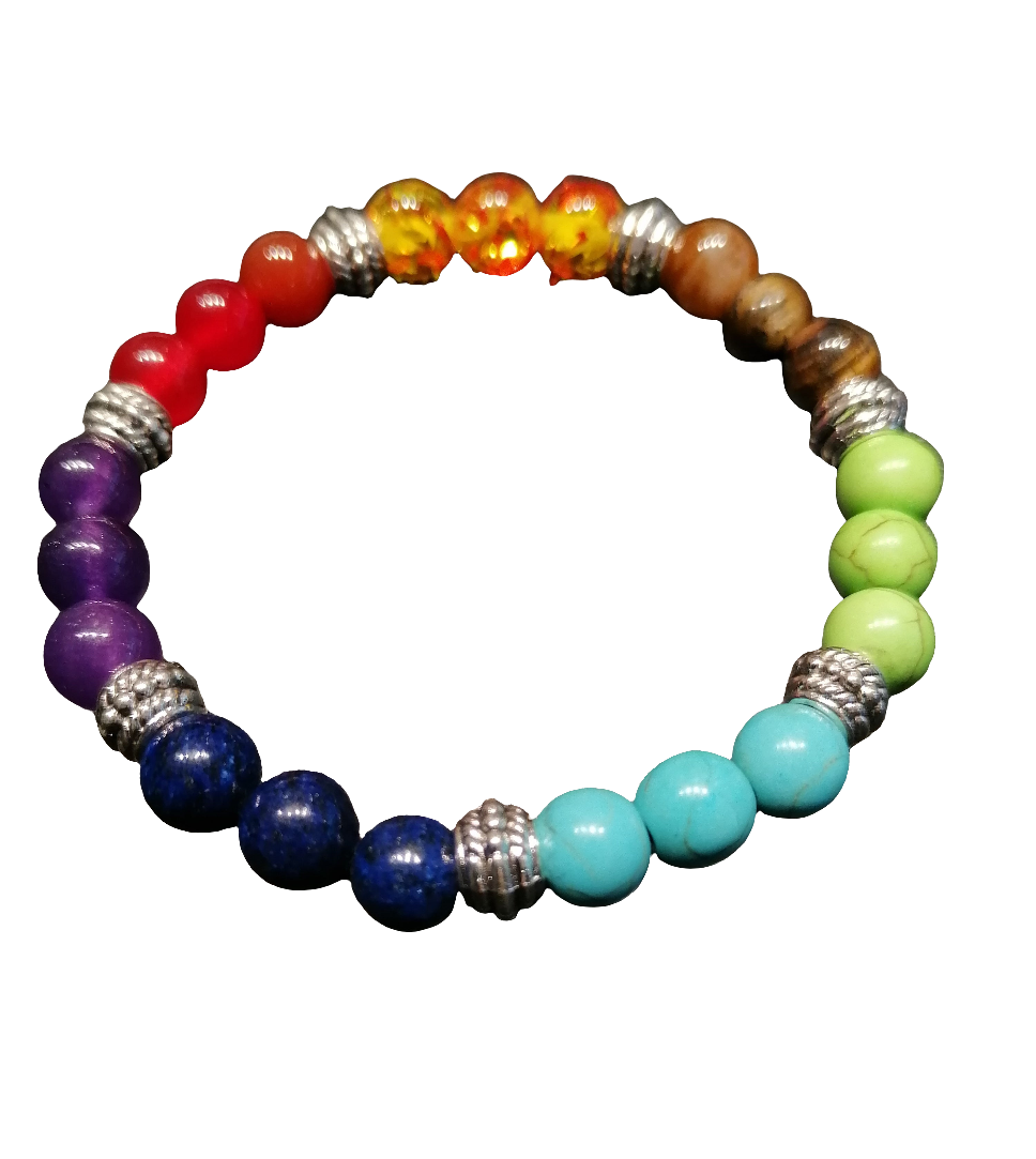 Armband Chakra, Edelsteine 8mm