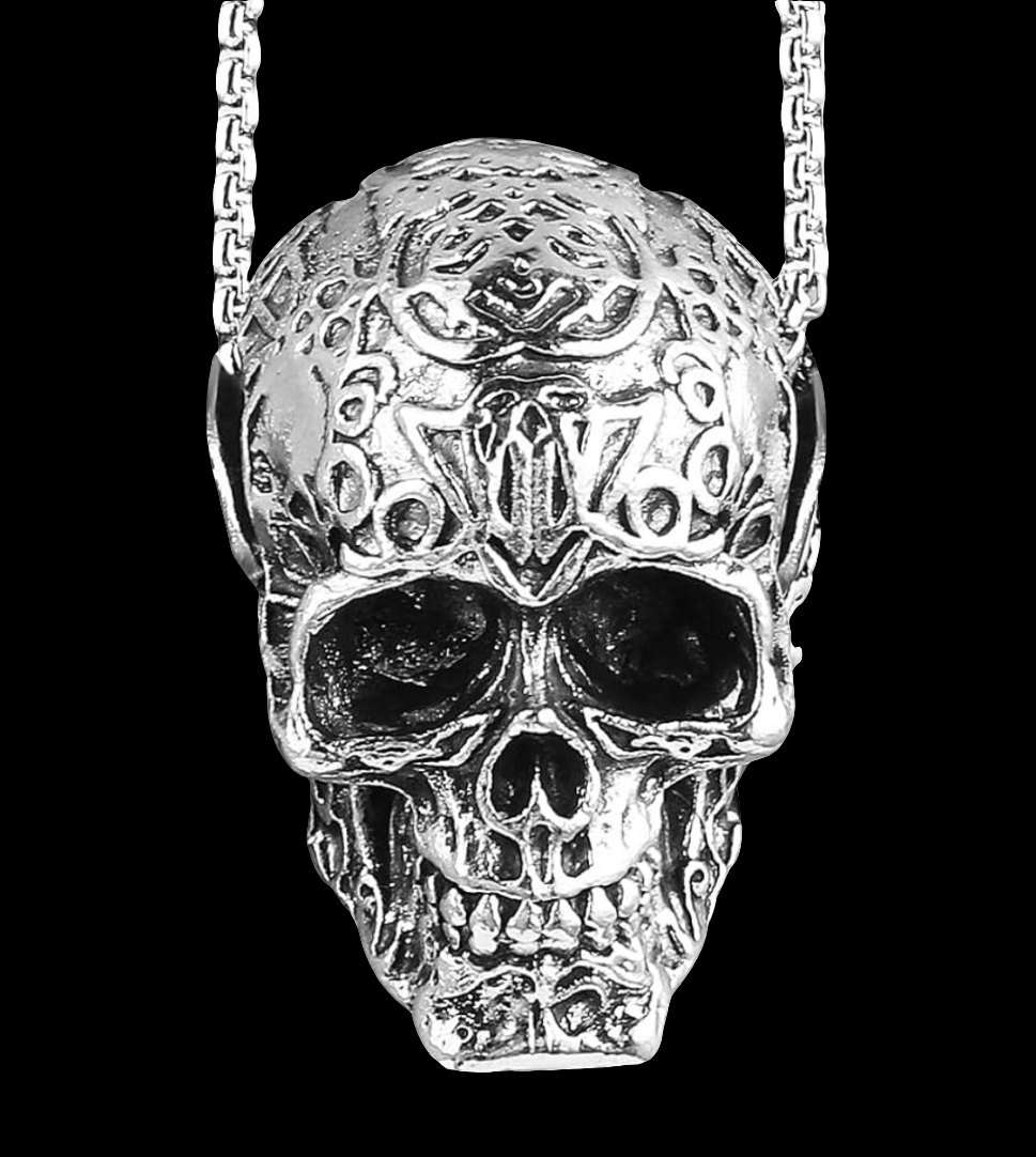 Halskette Totenkopf, Edelstahl
