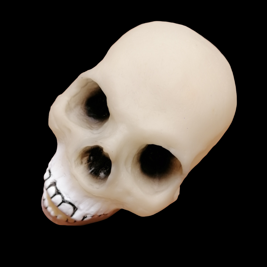 Deko Totenkopf cremefarben Kunststoff