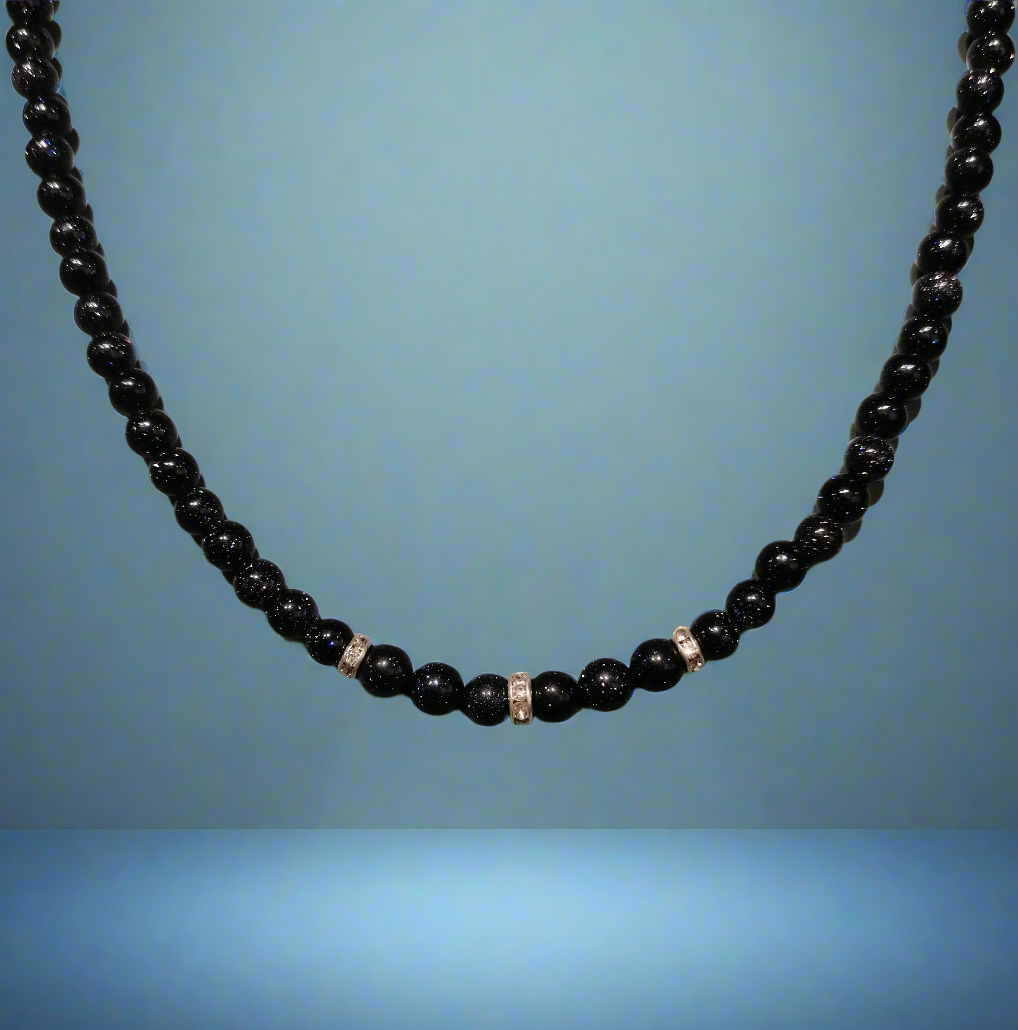 Halskette Blaufluss mit Zirkonia-Elemente