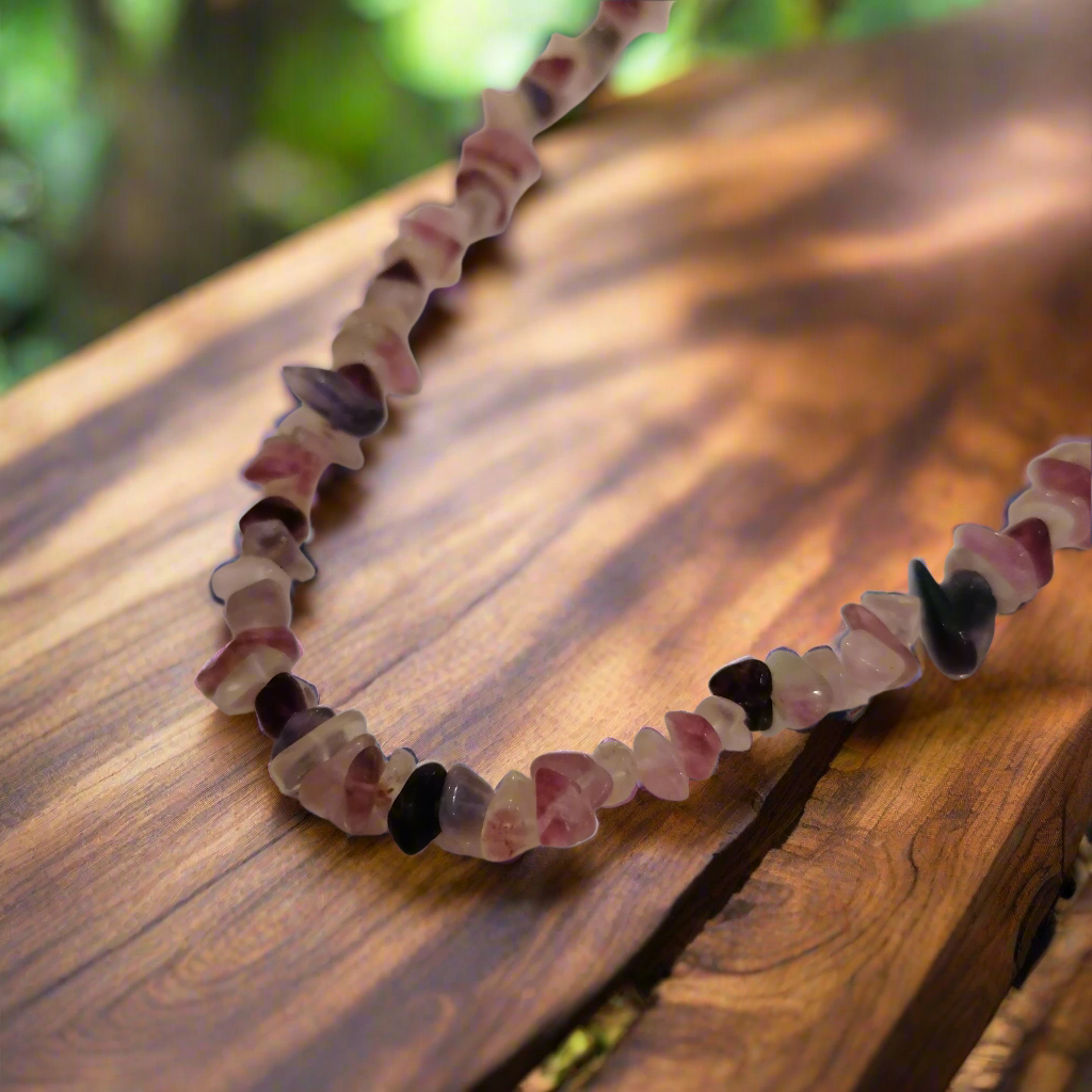 Halskette Fluorit, Splitter, 85cm