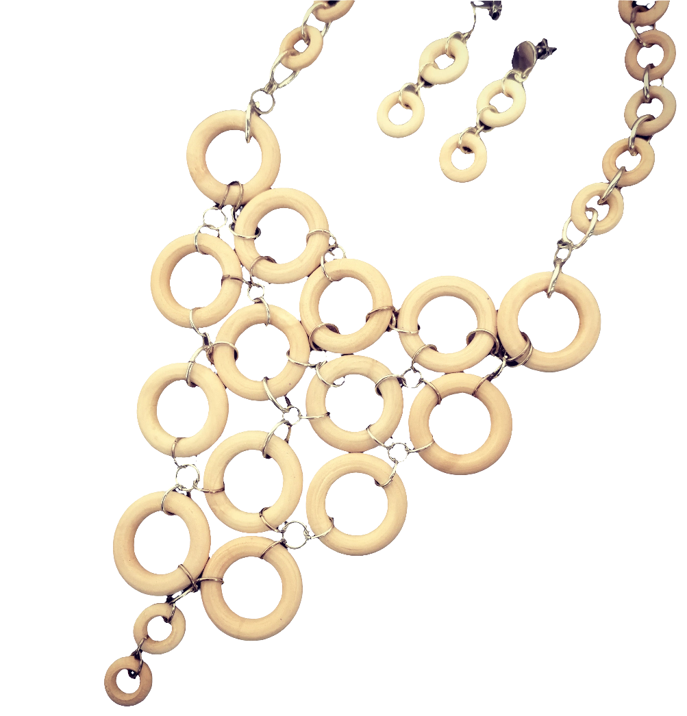 Schmuckset Handmade, Holz, Edelstahl