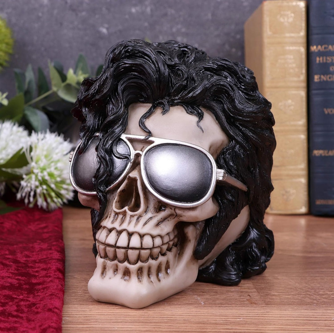 Deko Totenkopf Michael Jackson, Kunstharz, 16,5cm
