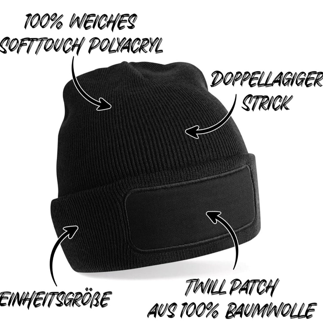 Haube Geiler Typ mit Bart, Polyacryl, schwarz