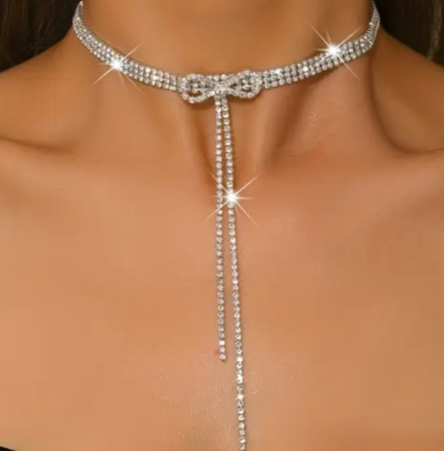 Halskette Masche, Modeschmuck, Strass