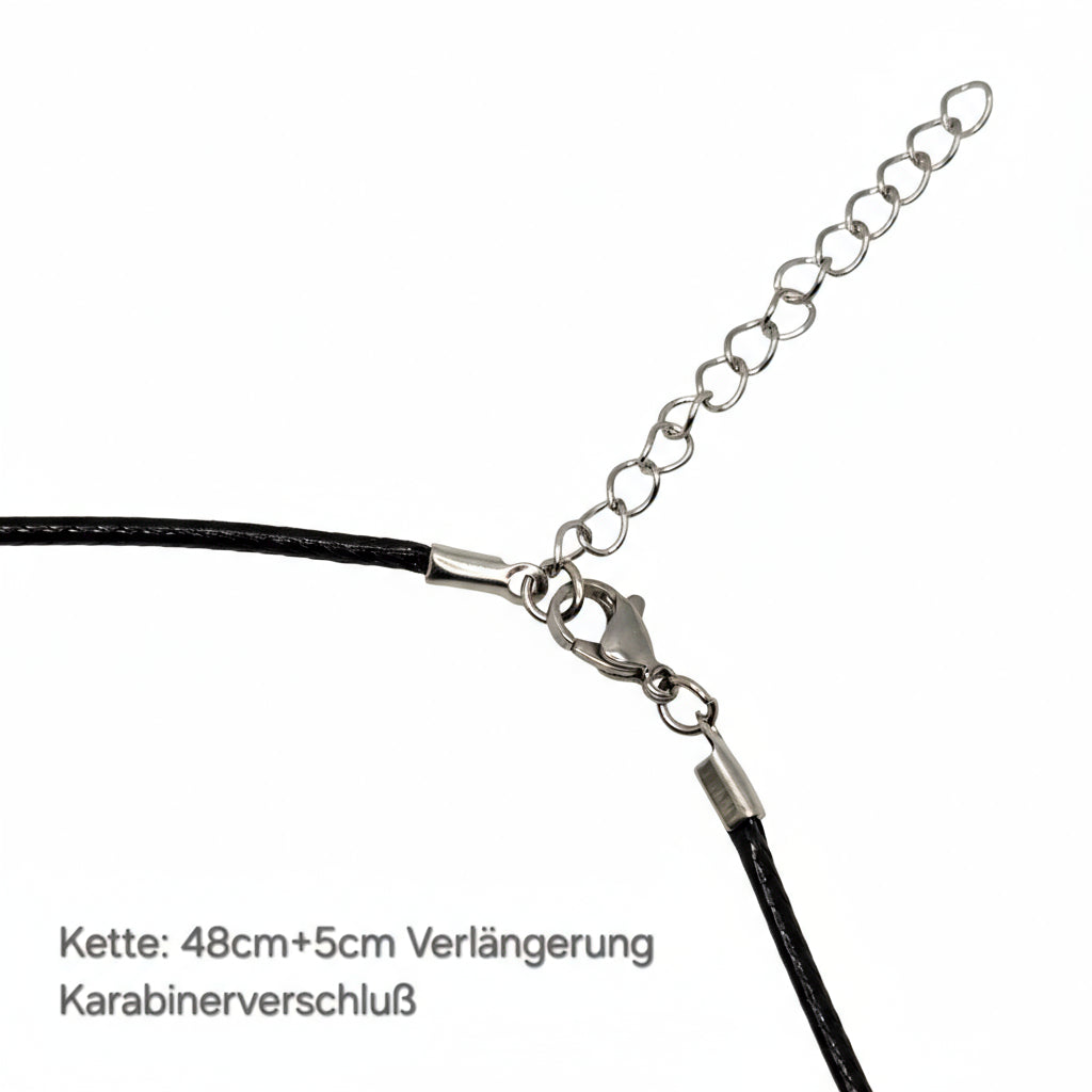 Halskette Magnet-Anhänger, Lederband