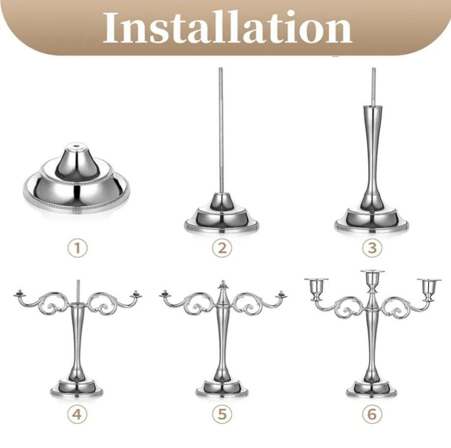 Kerzenständer 3-flammig Vintage anthrazit oder silber