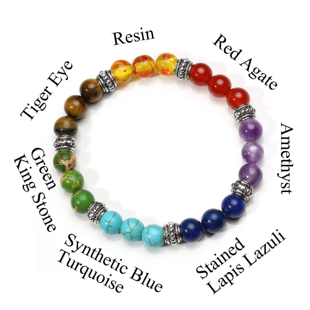 Armband Chakra, Edelsteine 8mm