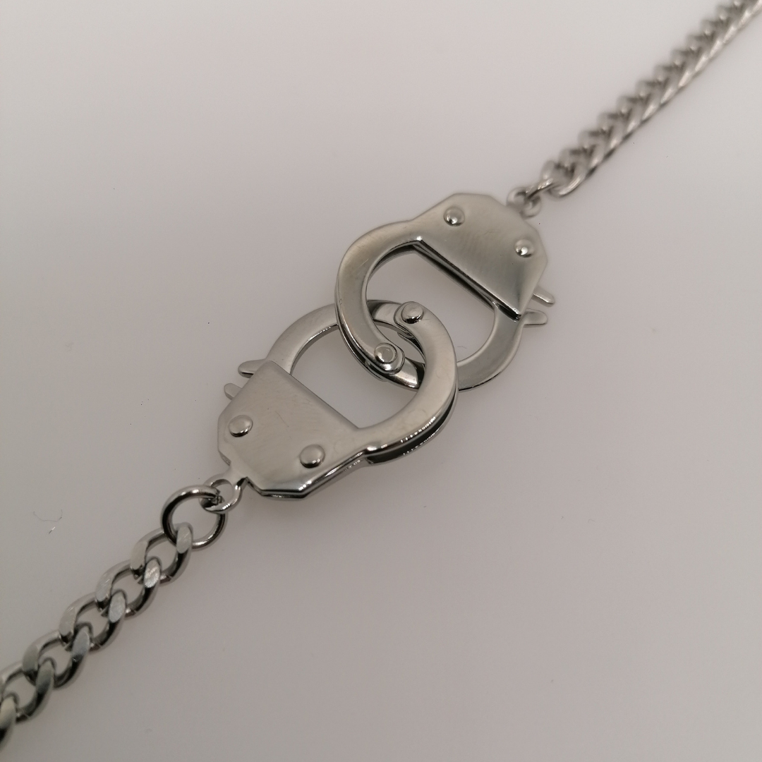 Armkette Handschellen Edelstahl silber
