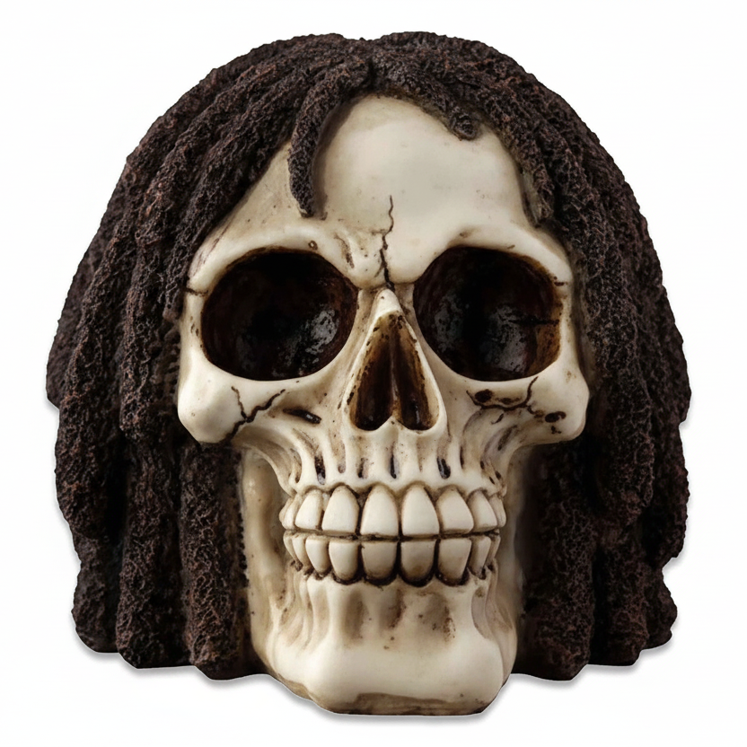 Deko Totenkopf Rasta, 16cm