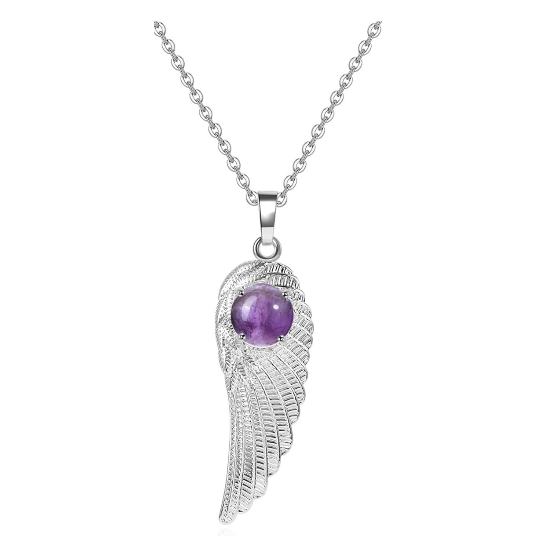 Halskette Flügel mit Edelstein, Modeschmuck