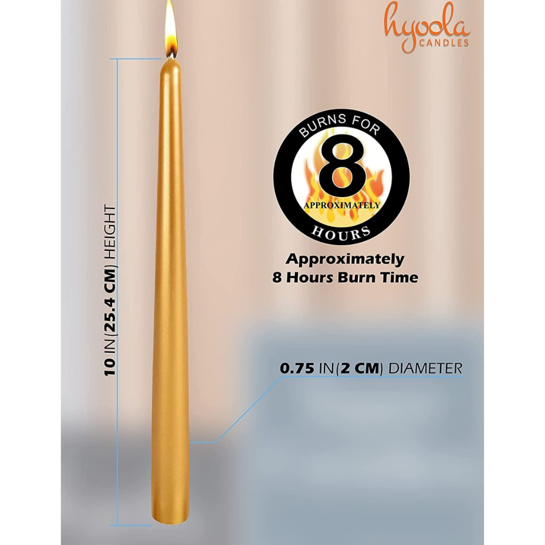 Kerzen Stabkerzen gold metallisch tropffrei 25cm 12er Pack