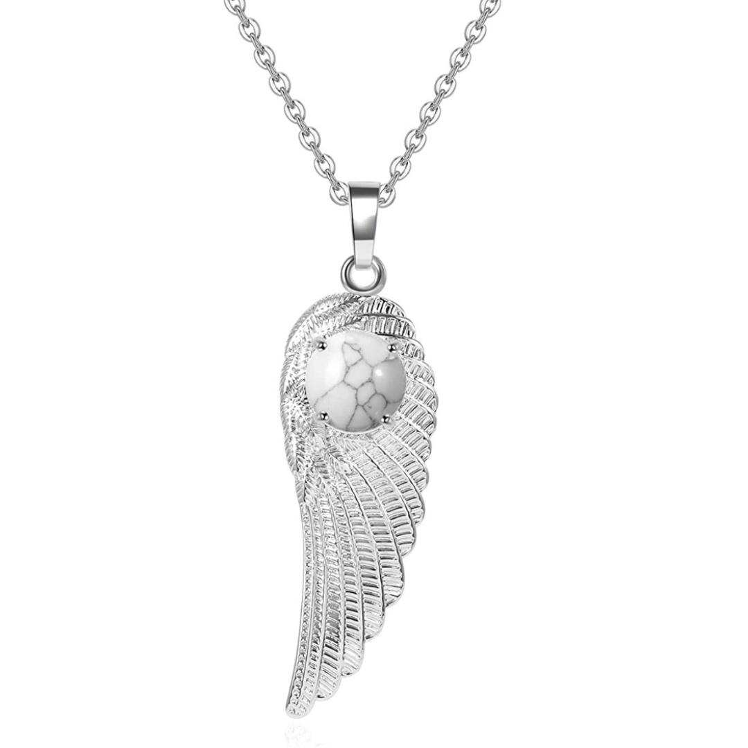 Halskette Flügel mit Edelstein, Modeschmuck