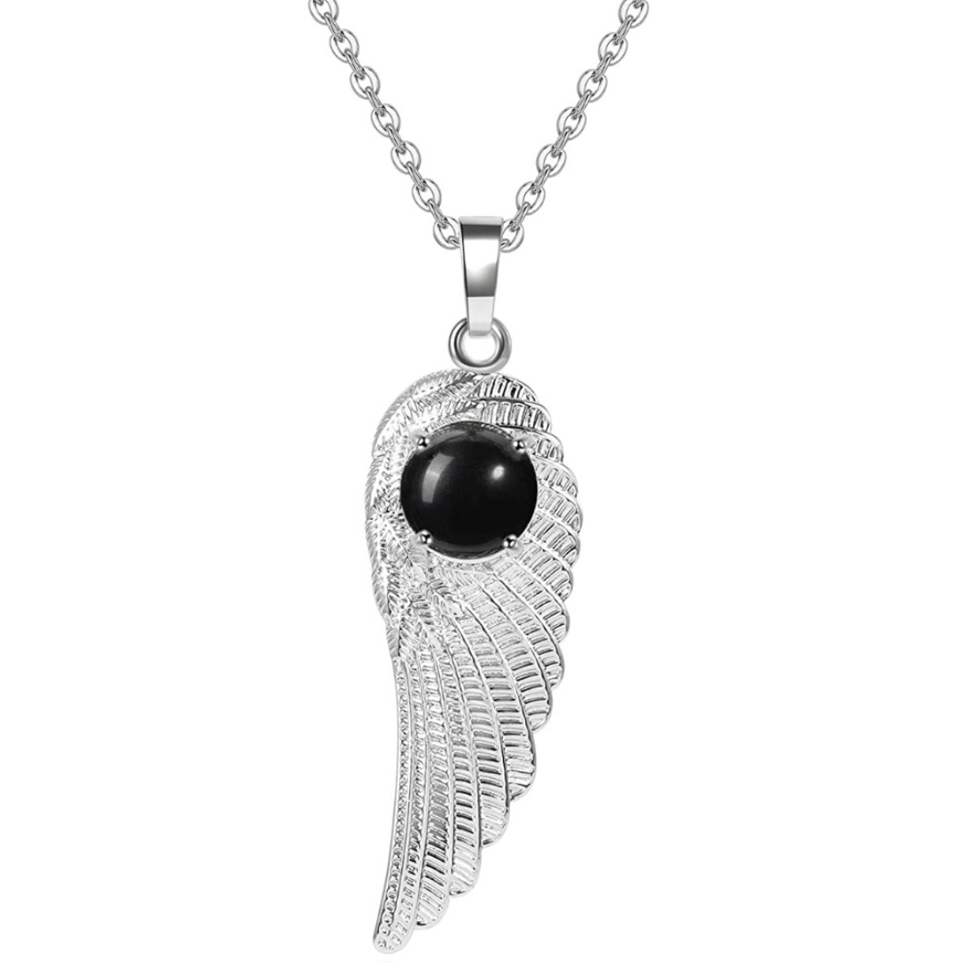 Halskette Flügel mit Edelstein, Modeschmuck
