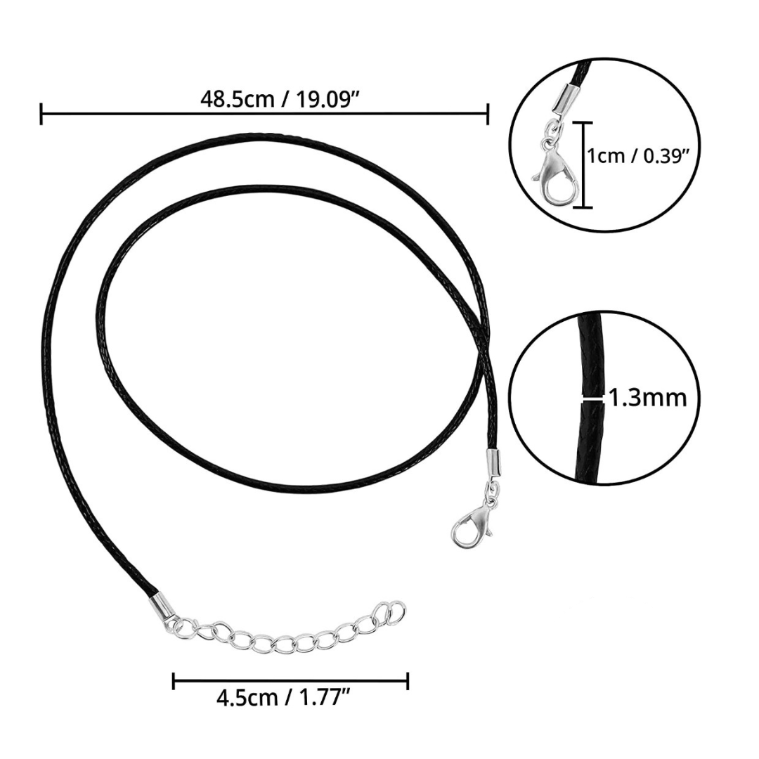 Halskette Polyester schwarz 44cm+4,5cm Verlängerung Karabinerverschluß