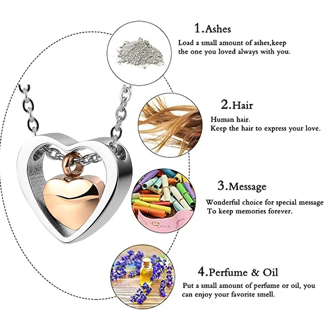 Halskette Urne Herz Edelstahl