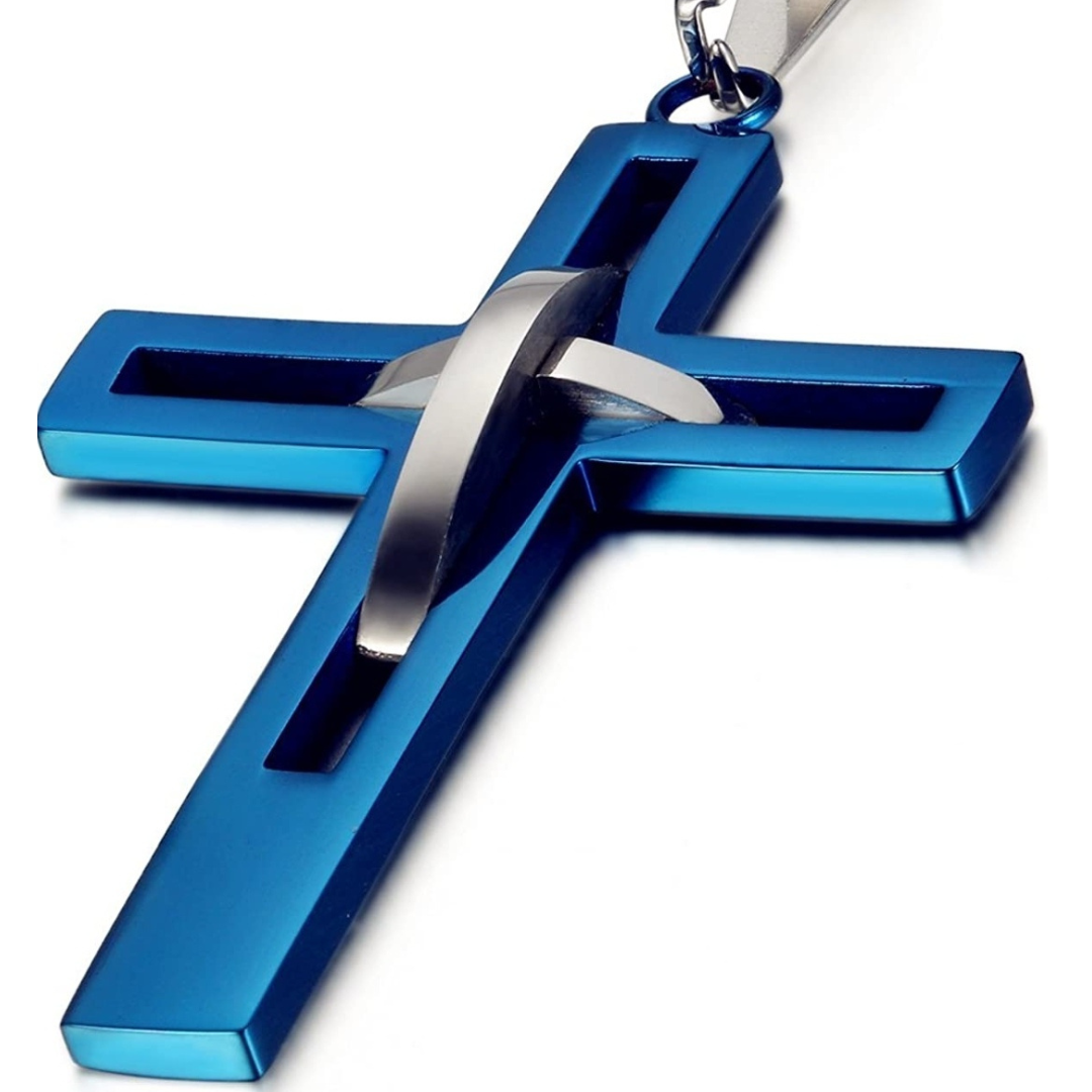 Halskette Kreuz Edelstahl